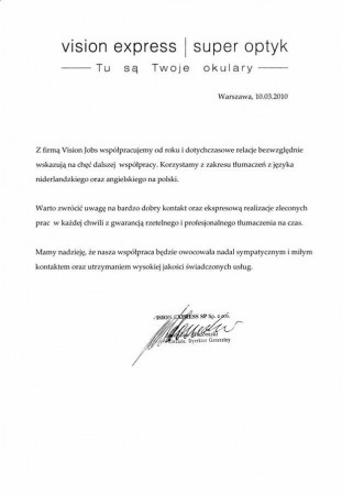 VISION EXPRESS SP Sp. z o.o.